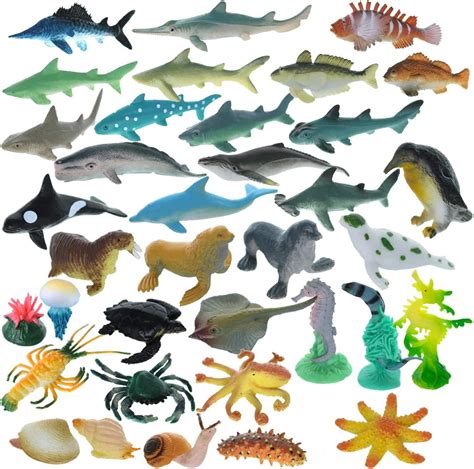 Texpress 36 Pcs Mini Assorted Ocean Sea Animals Figures