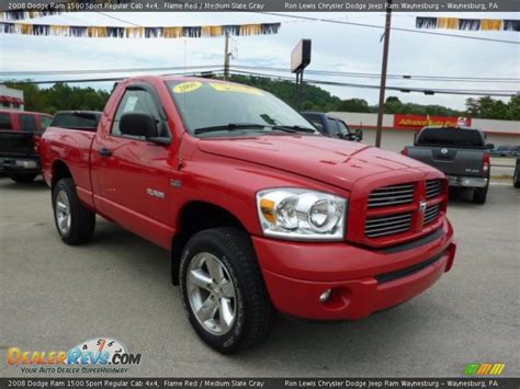 2008 Dodge Ram 1500 Sport Regular Cab 4x4 Flame Red Medium Slate Gray