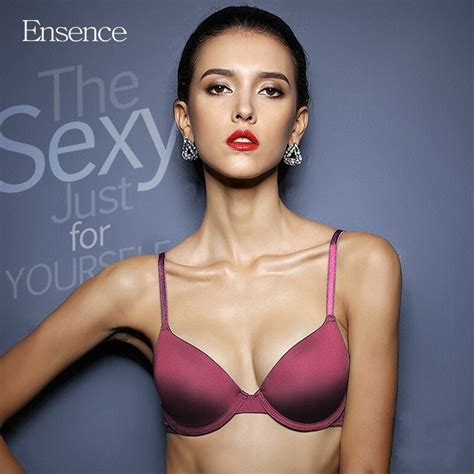 Ensence Thick And Thin 2 Types Bra Underwear Push Up Glossy Seamless Deep V Sexy Lingerie In