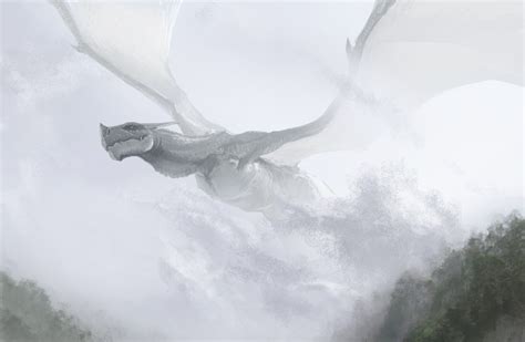 Free Download Art Dragon Flying Hills Fog Fantasy Dragons Wallpaper