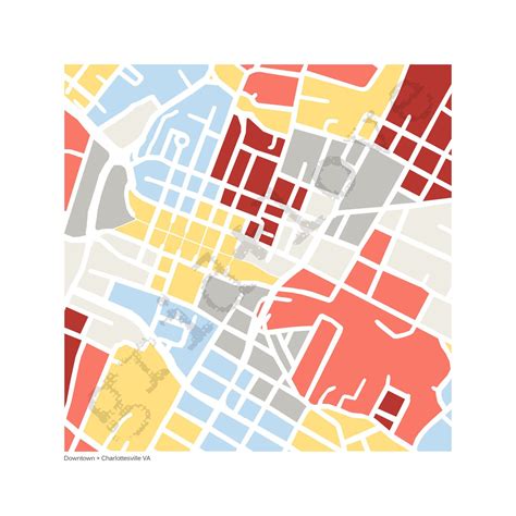 A Map With Different Colored Streets And Buildings In The Middle