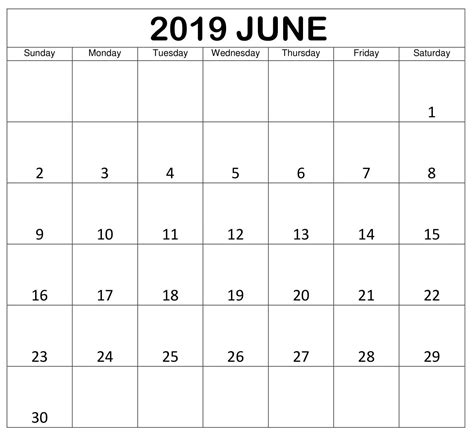 Free Download June 2019 Calendar Printable Calendar Printables June