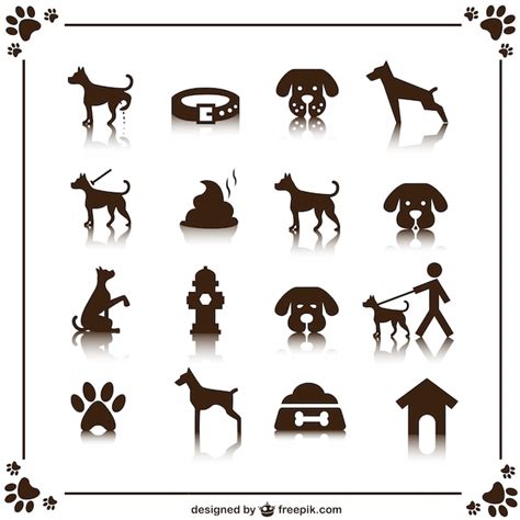 Dog Icons Set Vector Free Download