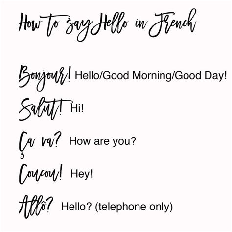 How To Say Hello in French — Every Day Parisian | How to speak french ...