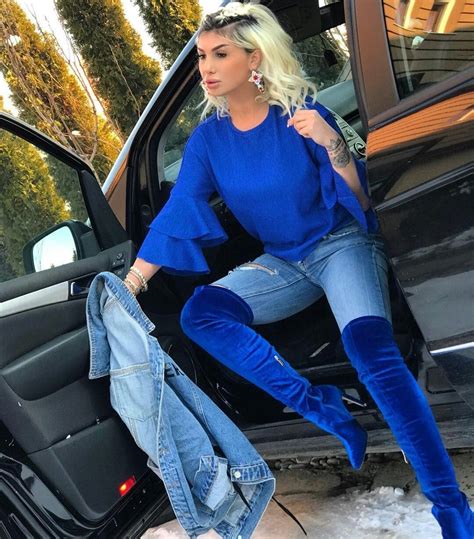 Blue Knee High Boots High Knee Boots Outfit Thigh High Boots Heels