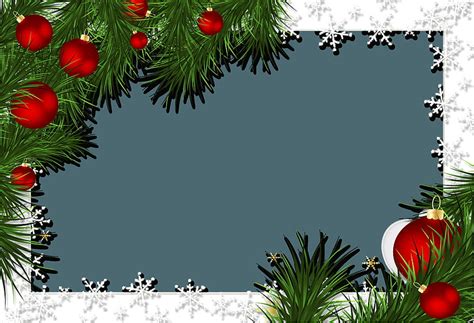 Transparent Christmas Frame With Pine And Ornaments Gallery