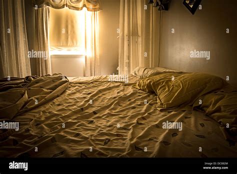 Early Morning Light Coming Through Bedroom Window Stock Photo Alamy