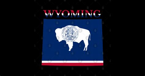 Wyoming State Flag Map Wyoming Sticker Teepublic