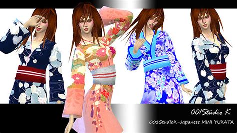 Japanese Mini Yukata Outfit Sims 4 Female Clothes