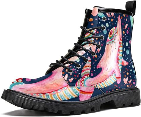 Mapolo Boots For Women Colorful Dolphin And Heart Print