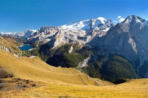 Marmolada The Highest Mount Of Alps Dolomites Mountains Stock Image