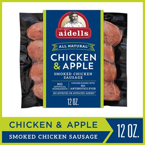 Aidells Smoked Chicken Sausage Chicken And Apple 12 Oz 4 Fully