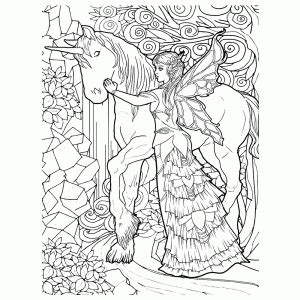 Kleurplaat eenhoorn en prinses kleurplaat unicorn met prinses. Kleurplaten nl: Kleurplaat Eenhoorn Prinses