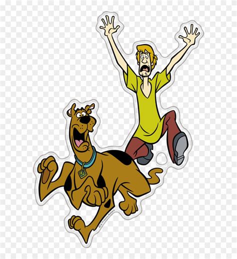 Running Scooby Doo Shaggy Auto Decal Domed Character Cartoon Png