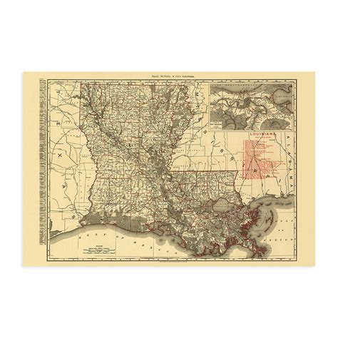 Buy Historix Vintage 1896 Map Of Louisiana 24x36 Inch Vintage Map Of