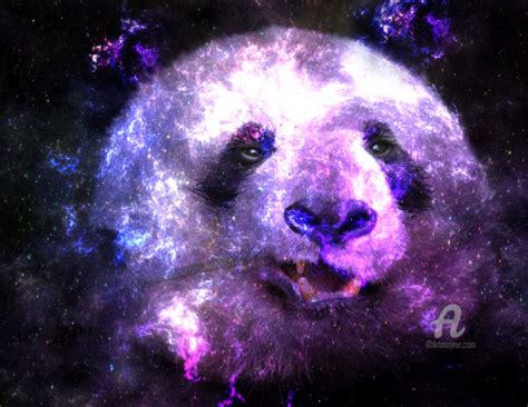 Galaxy Panda Colorful Artwork Lemoboy