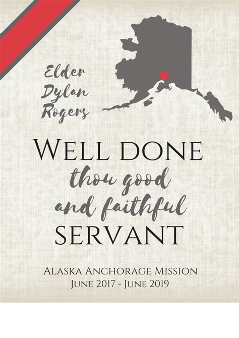 Lds Return Missionary Sign Digitalcustomized Well Done Thou Etsy