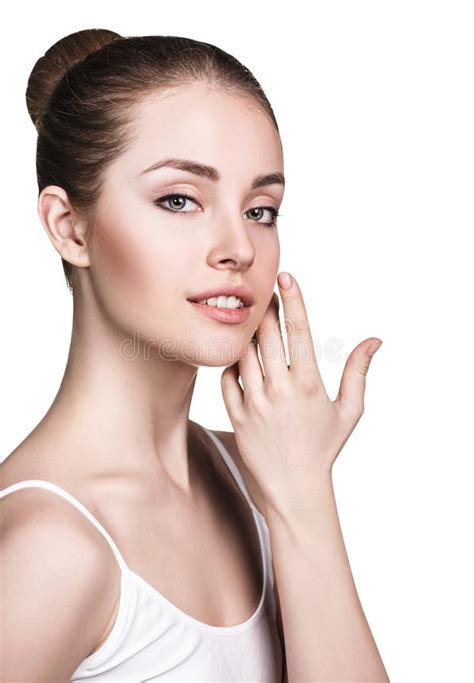 Beautiful Young Woman With Fresh Skin Stock Image Image Of Beauty