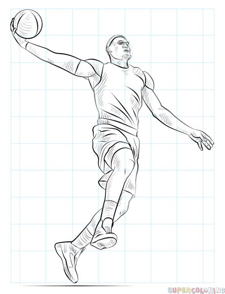 How To Draw A Basketball Player Dunking Step By Step Drawing Tutorials