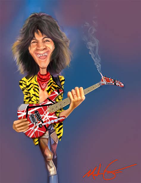 A Caricature I Did Of The Legend Eddie Van Halen Funny Caricatures Celebrity Caricatures Music