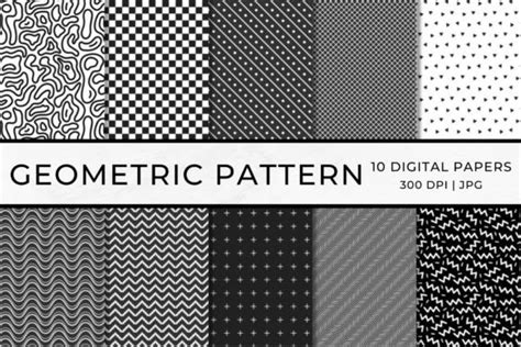 Geometric Pattern Digital Paper Set Graphic By Jo Templates · Creative