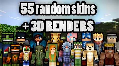 55 17 And 18 Random Skins 3d Renders Minecraft Project