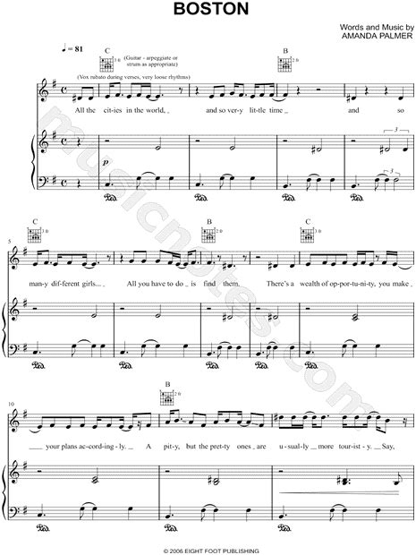 The Dresden Dolls Boston Sheet Music In E Minor Download And Print