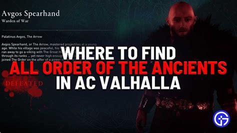 Where To Easily Find All Order Of The Ancients Member In AC Valhalla