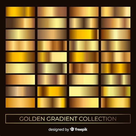 Metallic Texture Gold Gradient Set Vector Free Download