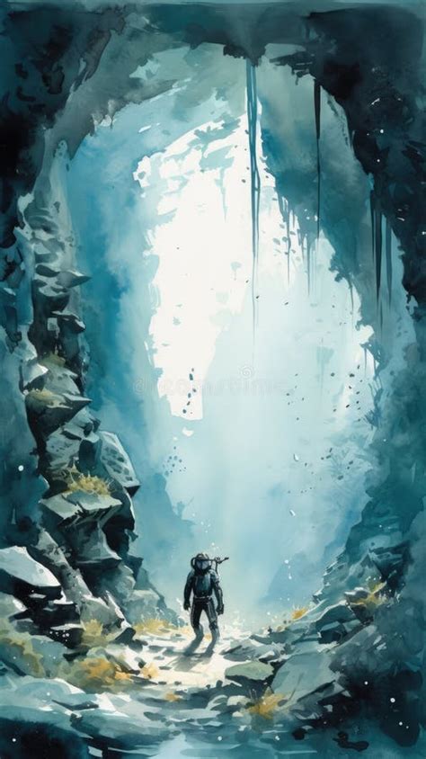 Underwater Watercolor Cave Stock Illustrations 71 Underwater