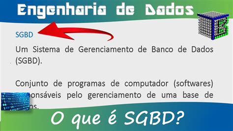 Sgbd Sistema De Gerenciamento De Banco De Dados Youtube