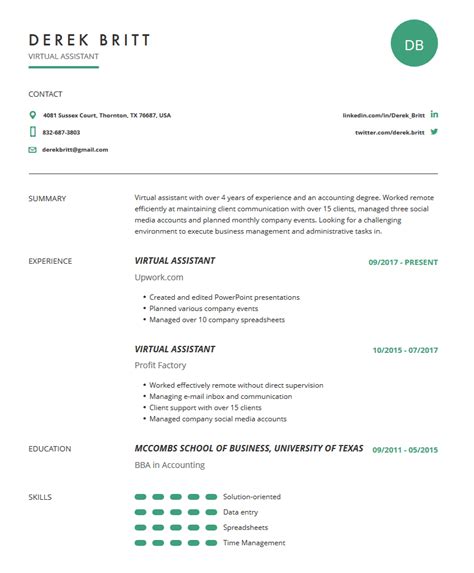 virtual assistant resume examples template  resume