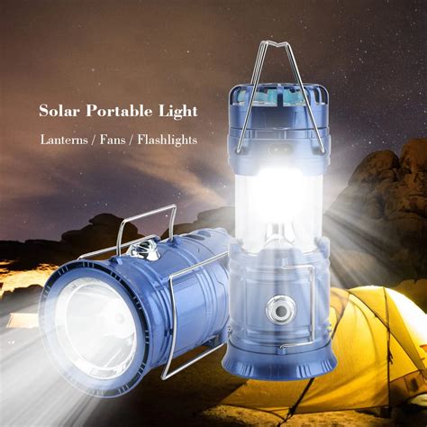 Boruit 3 In 1 Portable Lantern Solar Light Rechargeable Led Flashlight