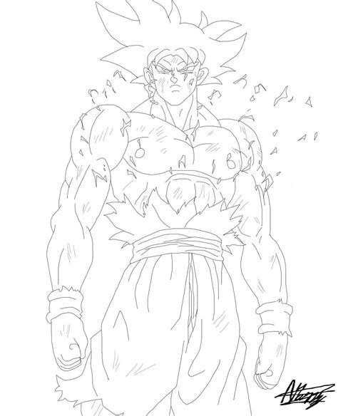 Goku Ultra Instinctline Art By Black X12 On Deviantart