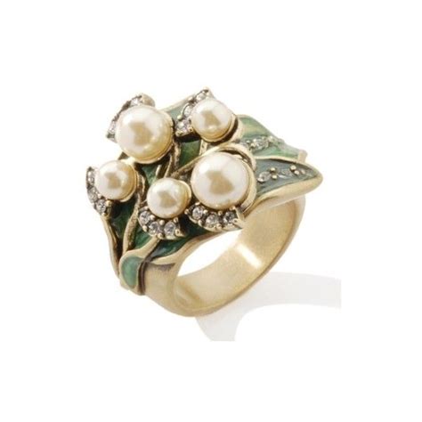Heidi Daus Lily Of The Valley Crystal Accented Enamel Ring At