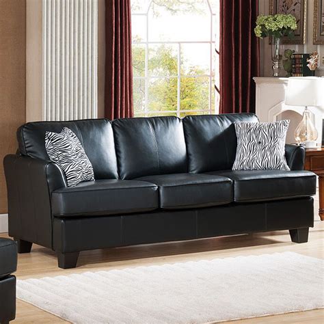 Alexandria Leather Sofa Black 2kfurniture