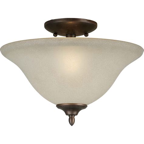 Ceiling lights don't have to boring, see our wide ceiling lights ceiling fixtures & chandeliers. 13-in W Antique Bronze Frosted Glass Semi-Flush Mount ...