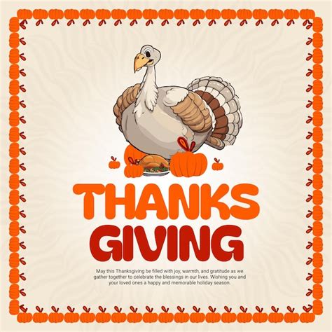 premium vector thanksgiving greeting card social media post template
