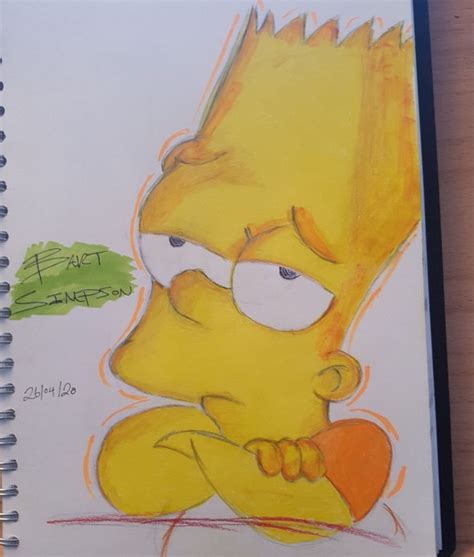 Bart Simpson Original Art Piece A4 Etsy