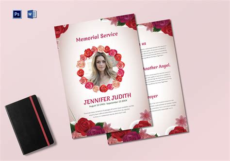 Funeral Memorial Service Program Template In Adobe