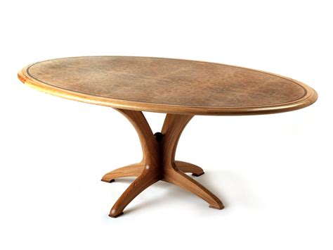 Oval Dining Table In Burr Oak Makers Eye
