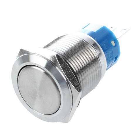 Spdt 19mm Stainless Steel Round Latching Push Button Switch 3 Pin 5a