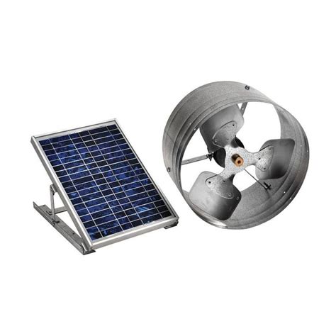 Master Flow 500 Cfm Silver Solar Powered Gable Mount Solar Attic Fan