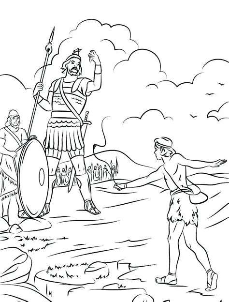 Bibles David And Goliath Coloring Pages Coloring Cool