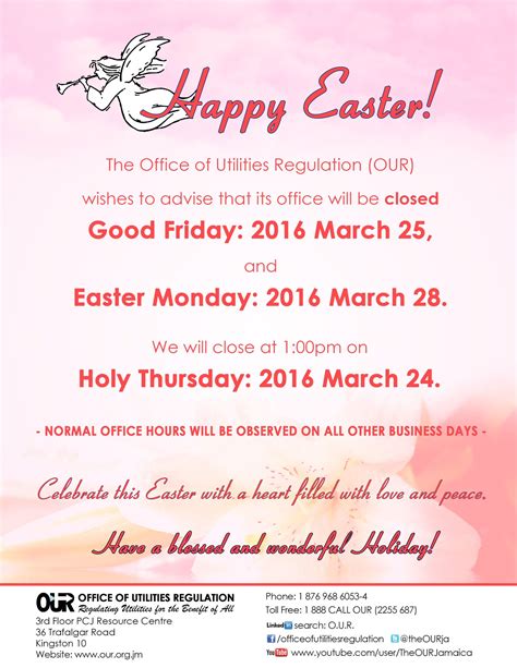 The Our Jamaica On Twitter Ours 2016 Easter Closure