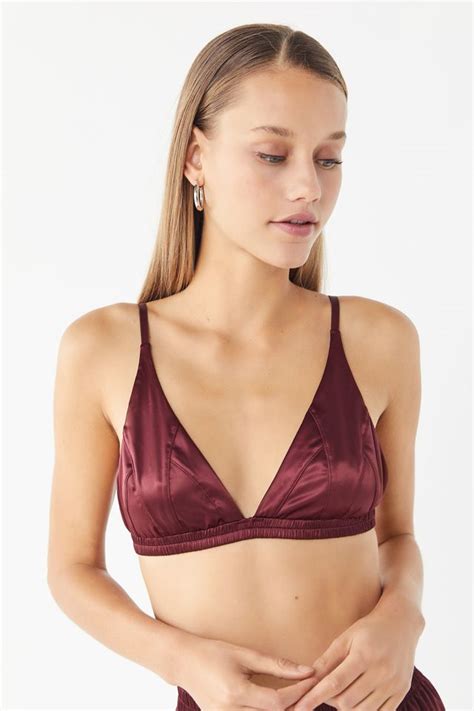 Out From Under Satin Triangle Bra Urban Outfitters