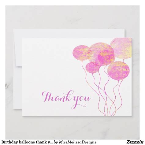 A Thank Card With Watercolor Balloons On It