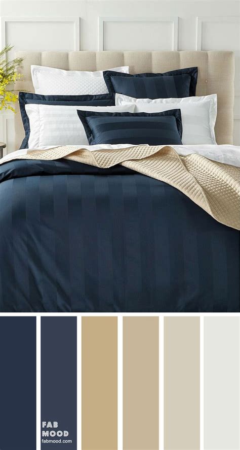 Beige Dark Blue And Grey Color Scheme For Bedroom Blue Bedroom Walls