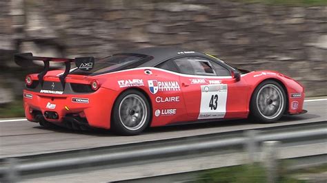 Ferrari 458 Challenge Sound On Hillclimb Accelerations And Downshifts