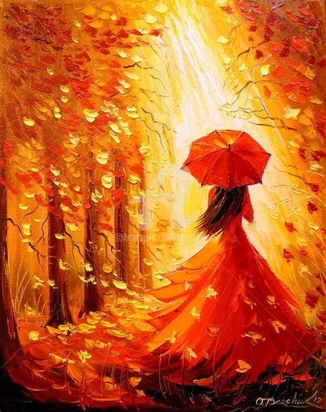 Lady Autumn Painting By Olha Artmajeur